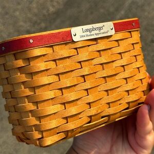 Longaberger 2004 Hostess Appreciation Basket with Liner and Plastic Protector